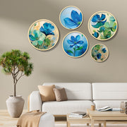 Conjunto Decorativo de 5 Quadros MDF Multicolor Yats-20 - Madeira Maciça com Moldura