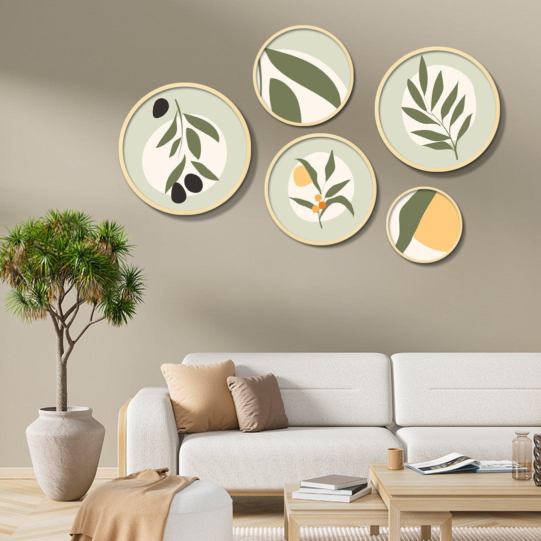 Conjunto Decorativo Yats-21 - 5 Quadros MDF Multicolor em Madeira Maciça para Parede