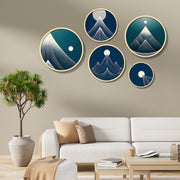 Conjunto Decorativo Yats-33 - 5 Quadros MDF Multicolor em Madeira Maciça para Parede