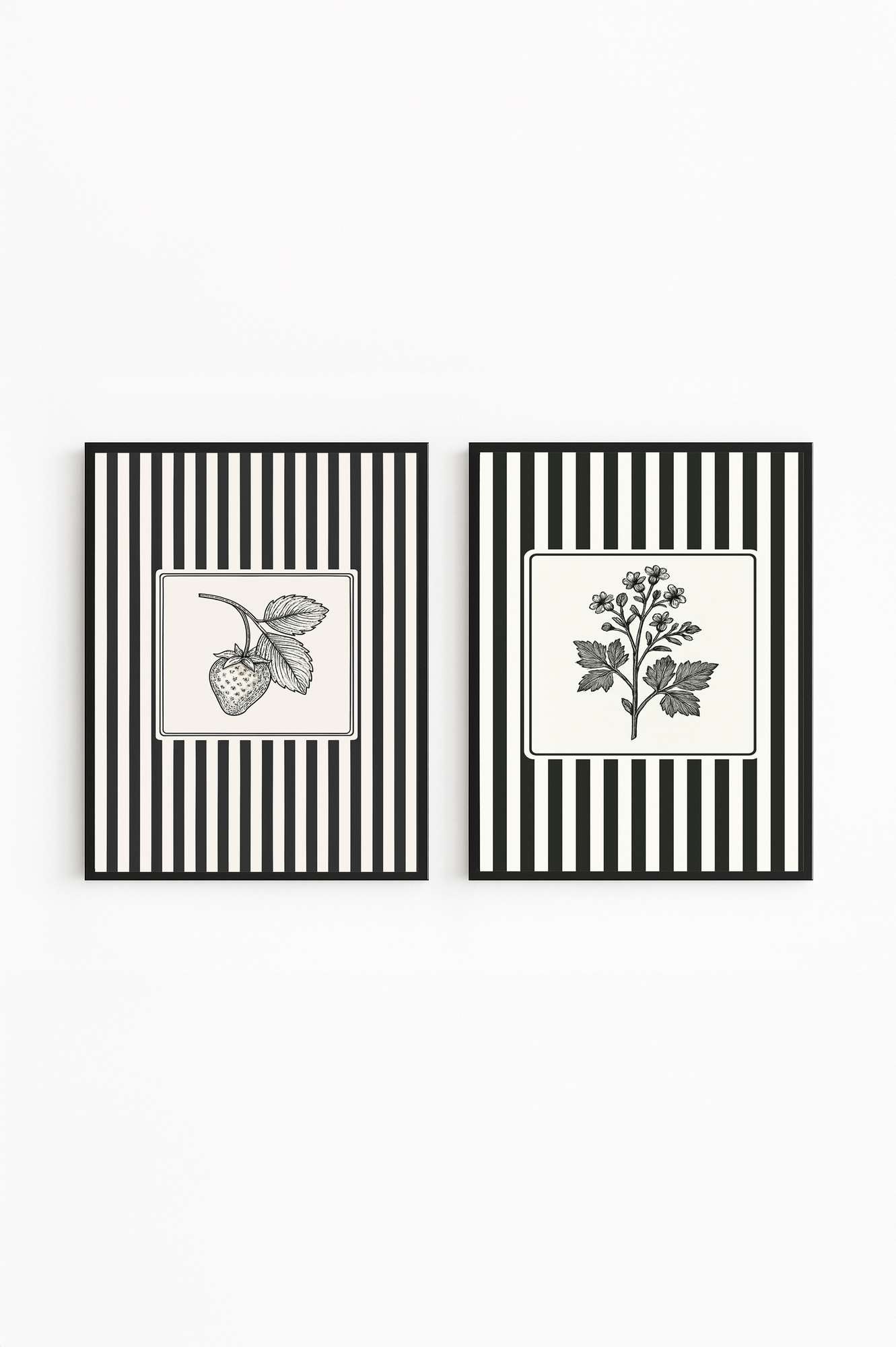 Conjunto de 2 Quadros Decorativos MDF Emoldurados 50x70cm - Multicolor com Moldura de Madeira Maciça