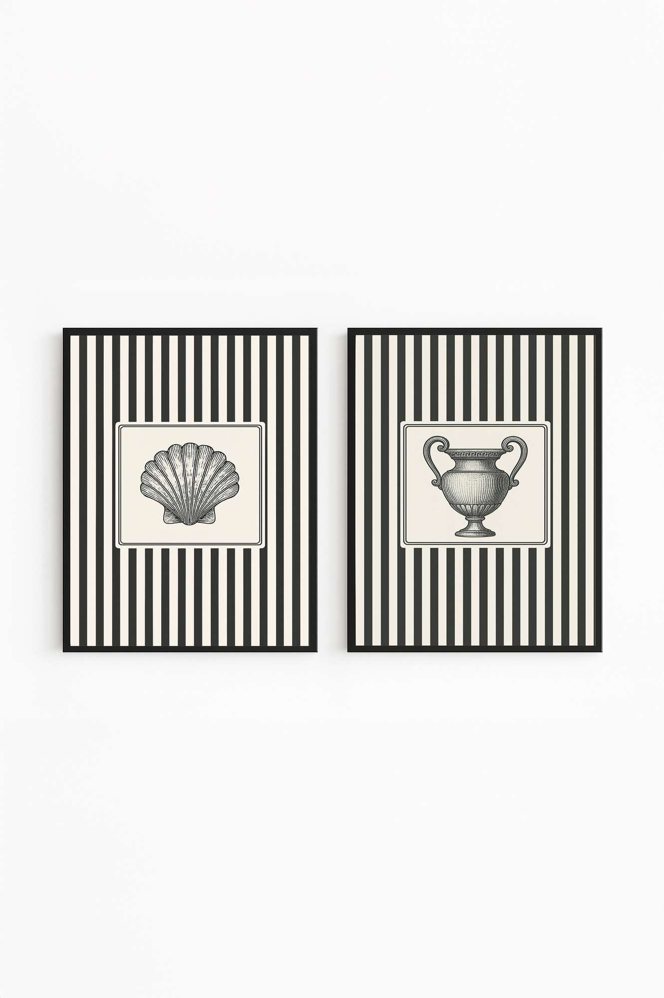 Conjunto de 2 Quadros Decorativos MDF Emoldurados 30x40cm - Multicolor com Moldura de Madeira Maciça