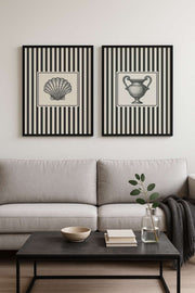 Conjunto de 2 Quadros Decorativos MDF Emoldurados 35x50cm - Madeira Maciça Multicolor