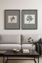 Conjunto de 2 Quadros Decorativos MDF Emoldurados 30x40cm - Multicolor com Moldura de Madeira Maciça