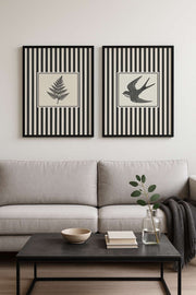 Conjunto de 2 Quadros Decorativos MDF Emoldurados 50x70cm - Multicolor com Moldura de Madeira Maciça