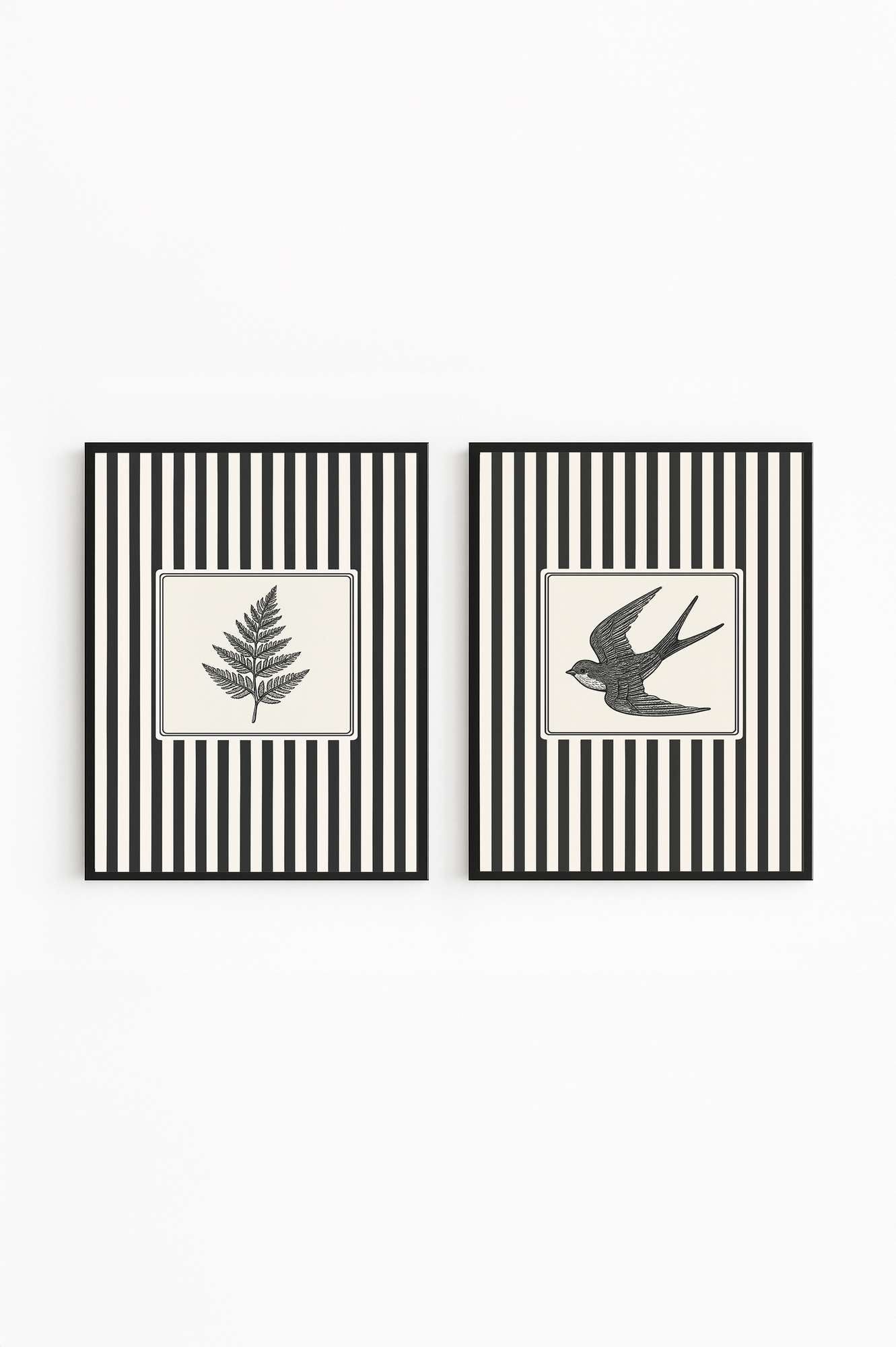 Conjunto de 2 Quadros Decorativos MDF Emoldurados 50x70cm - Multicolor com Moldura de Madeira Maciça