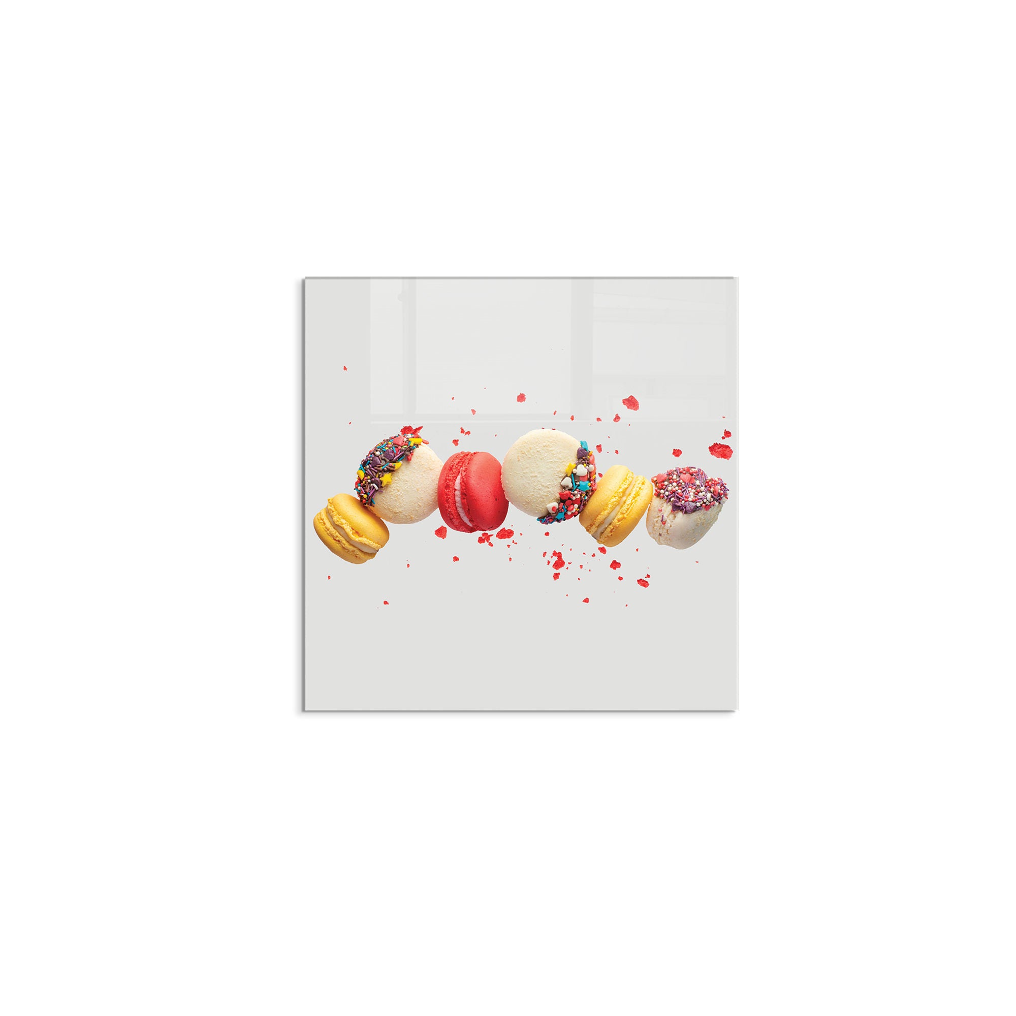 Arte Decorativa em Vidro Temperado Multicolor 60x60cm - Pintura Moderna para Parede