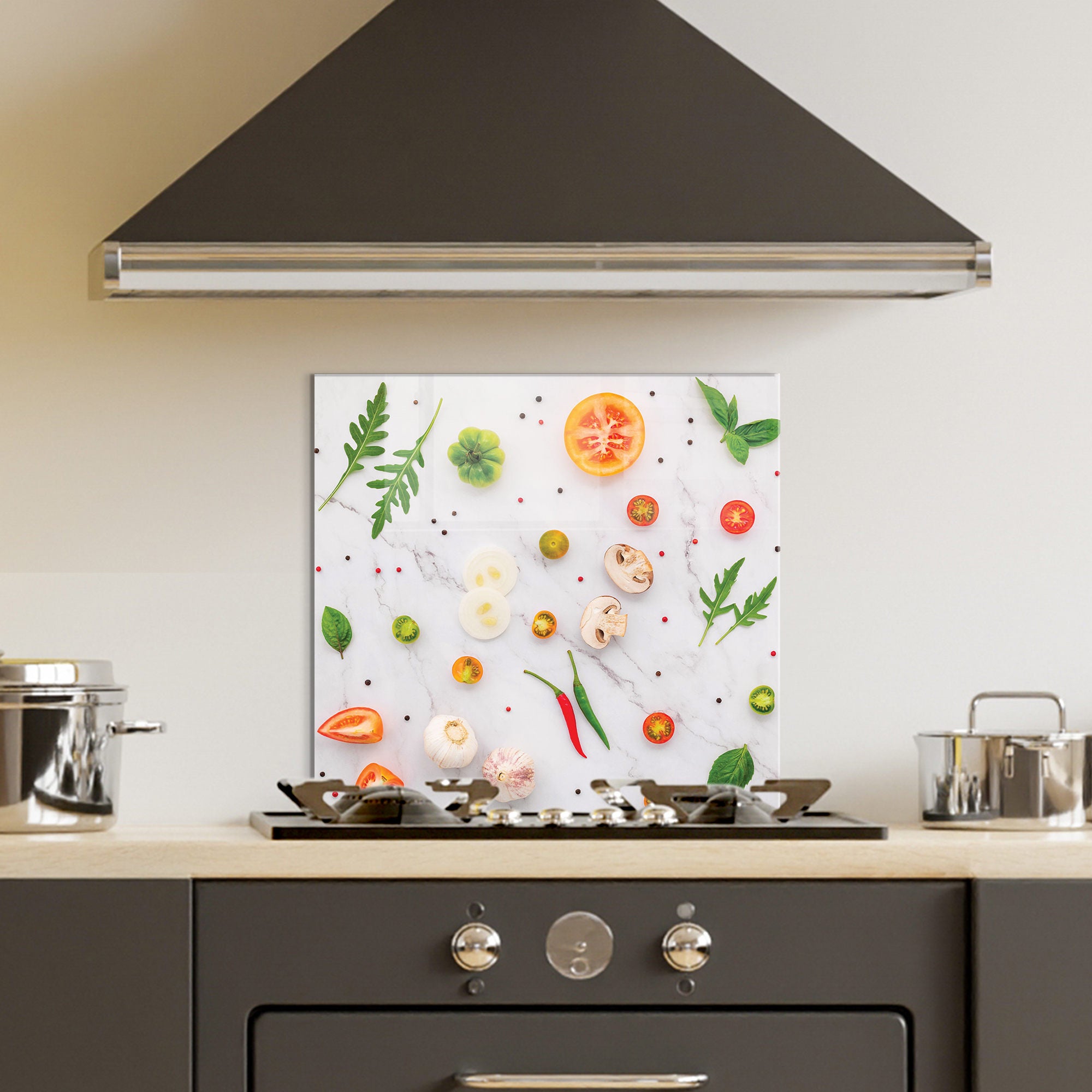 Arte Decorativa em Vidro Temperado Multicolor 60x60cm - Pintura Moderna para Parede