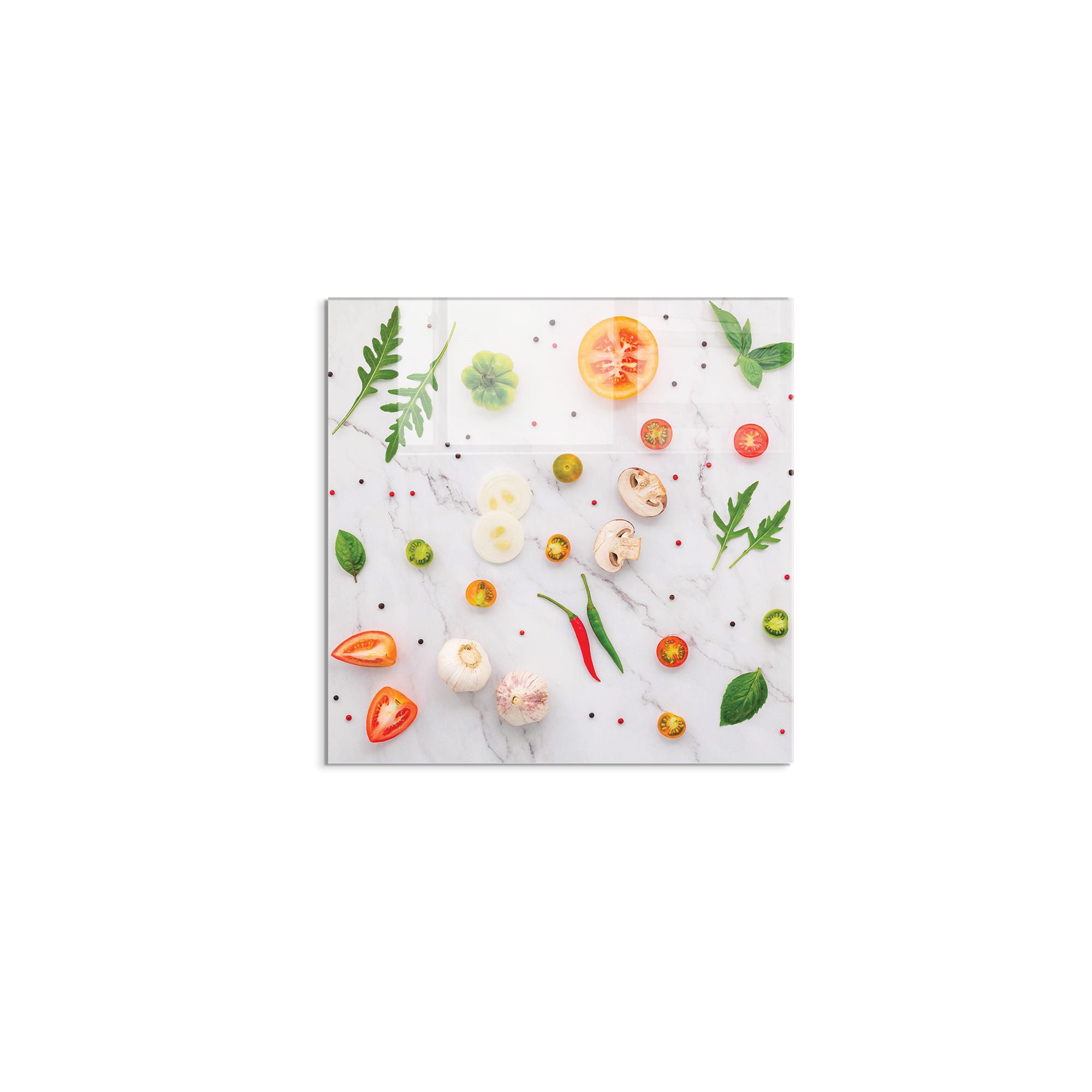 Arte Decorativa em Vidro Temperado Multicolor 60x60cm - Pintura Moderna para Parede