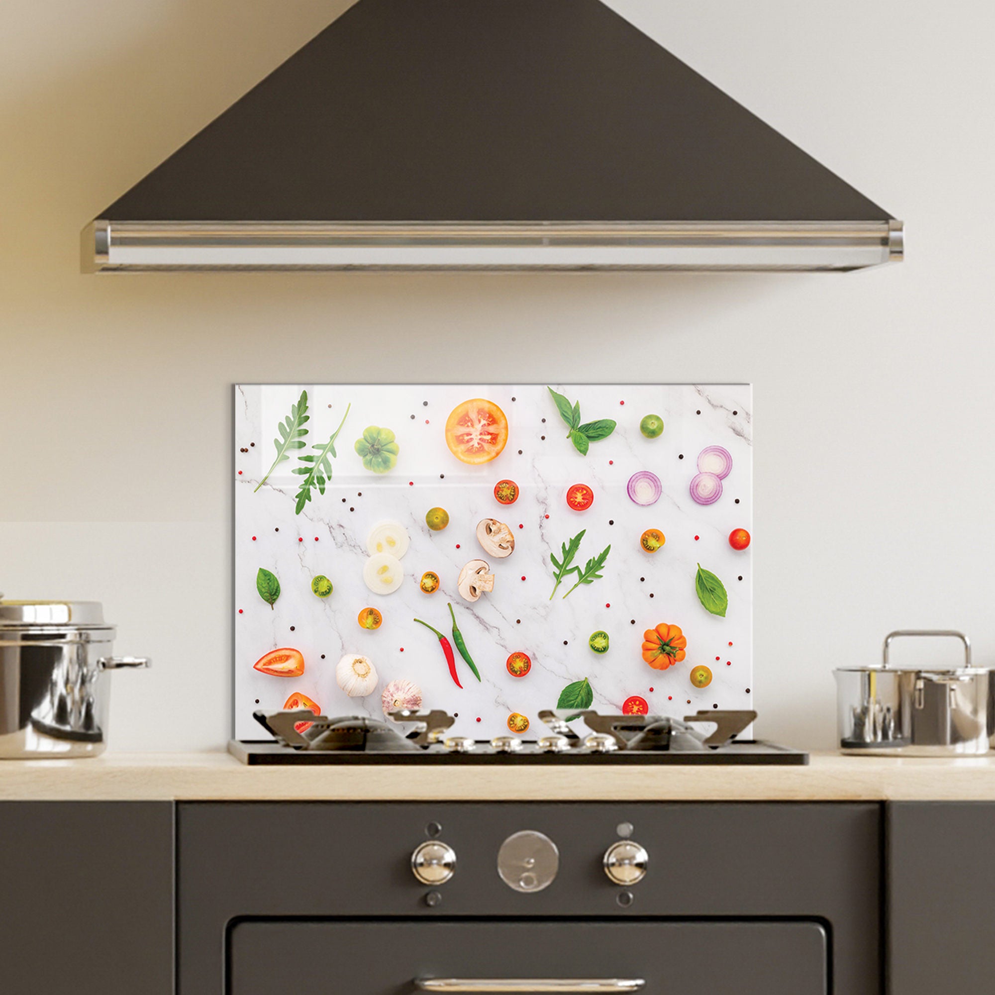 Arte Decorativa em Vidro Temperado Multicolor 50x70cm - Pintura Moderna para Parede