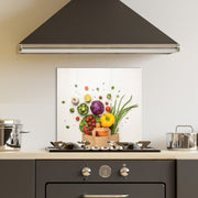 Arte Decorativa em Vidro Temperado Multicolor 60x60cm - Pintura Moderna para Parede