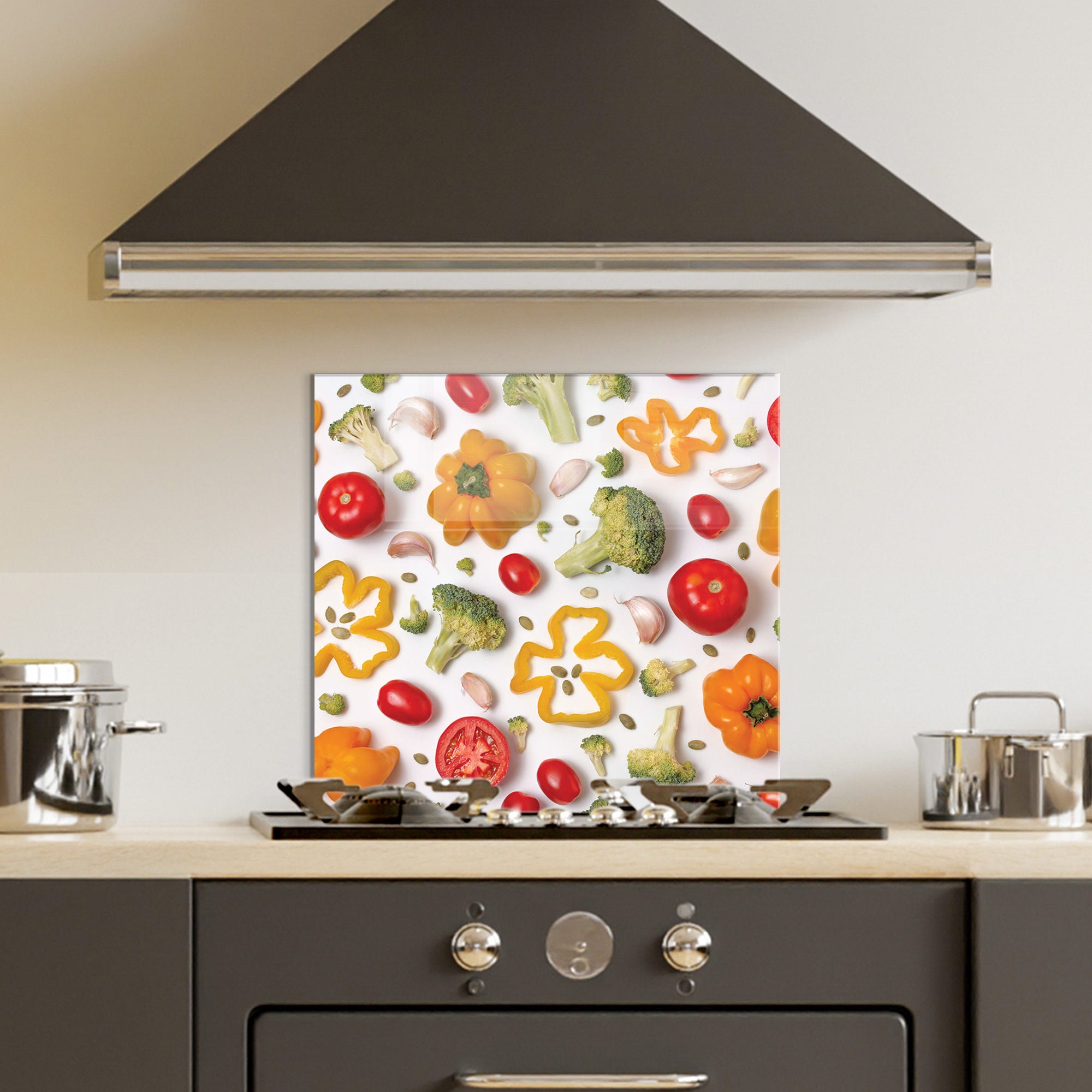 Arte Decorativa em Vidro Temperado Multicolor 60x60cm - Pintura Moderna para Parede