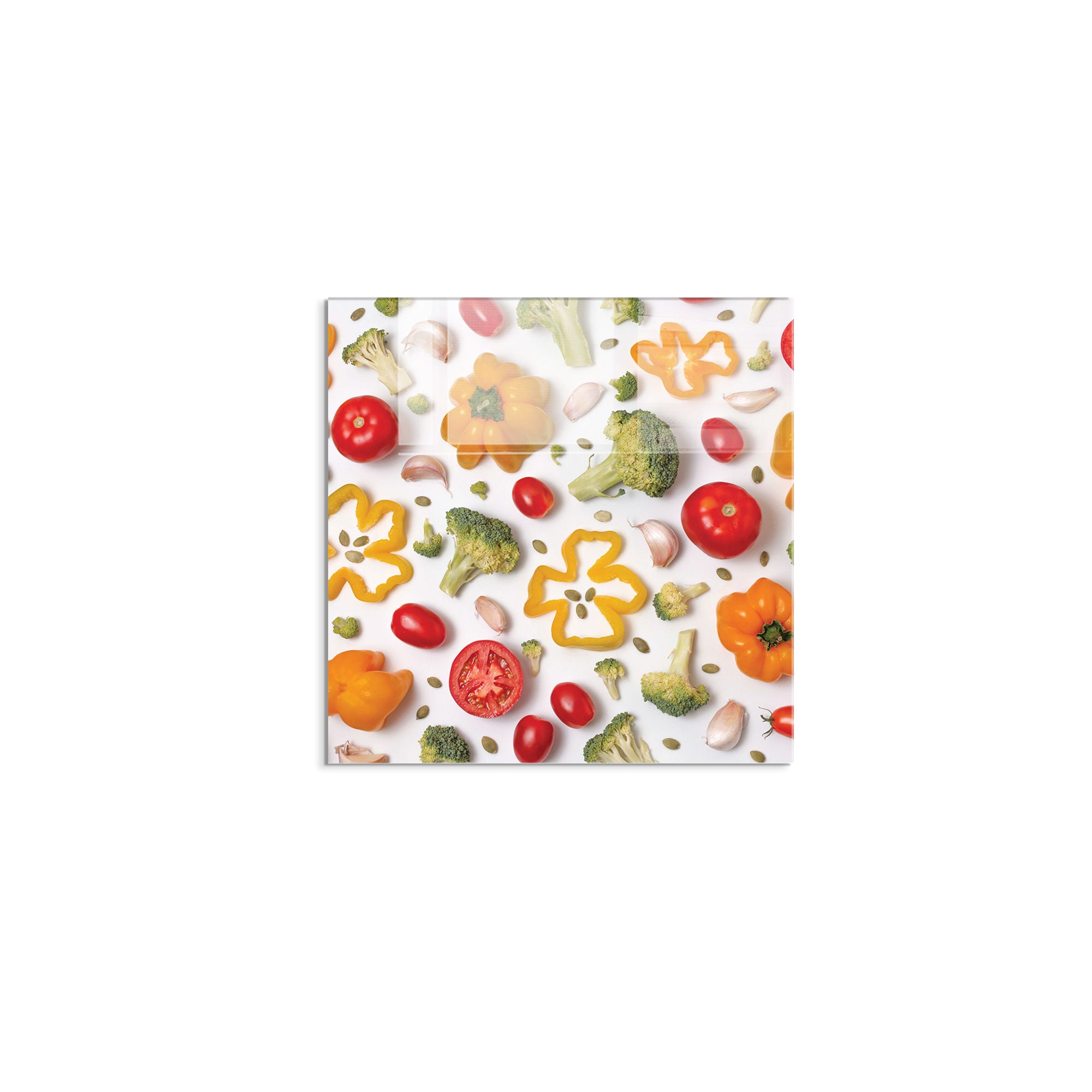 Arte Decorativa em Vidro Temperado Multicolor 60x60cm - Pintura Moderna para Parede