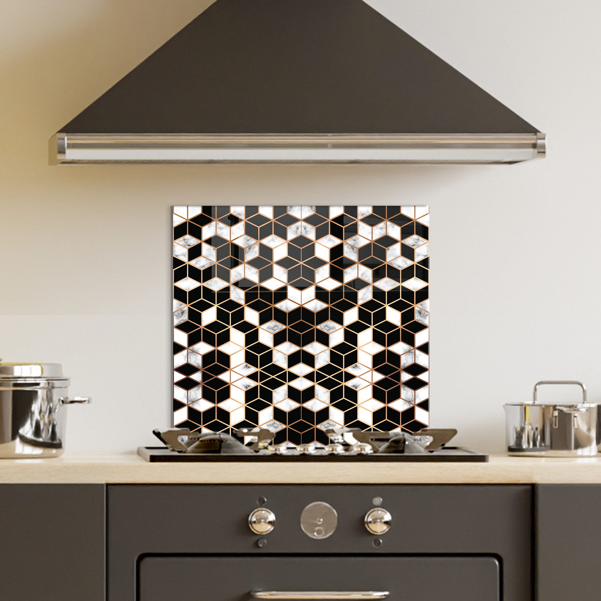 Arte Decorativa em Vidro Temperado Multicolor 60x60cm - Pintura Moderna para Parede