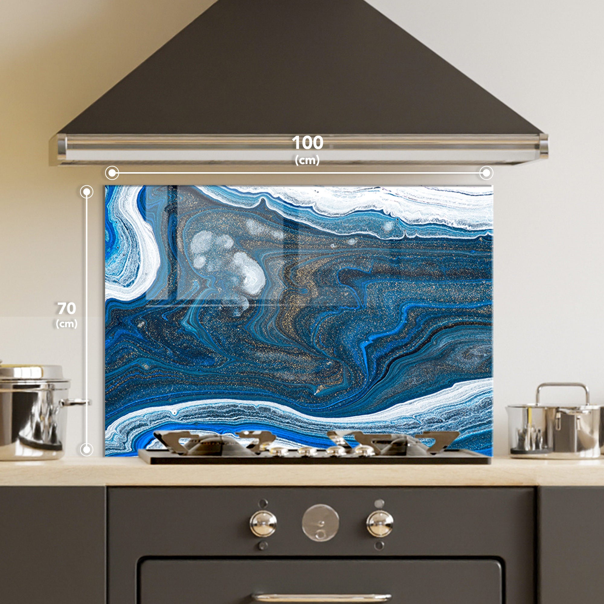 Arte Decorativa em Vidro Temperado Multicolor 70x100cm - Pintura Moderna de Alta Qualidade