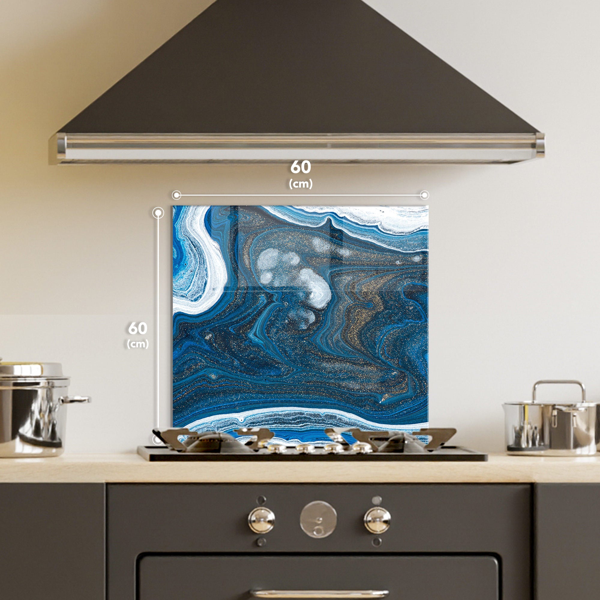 Quadro Decorativo em Vidro Temperado Multicolor 60x60cm - Arte Moderna para Decoração de Interiores