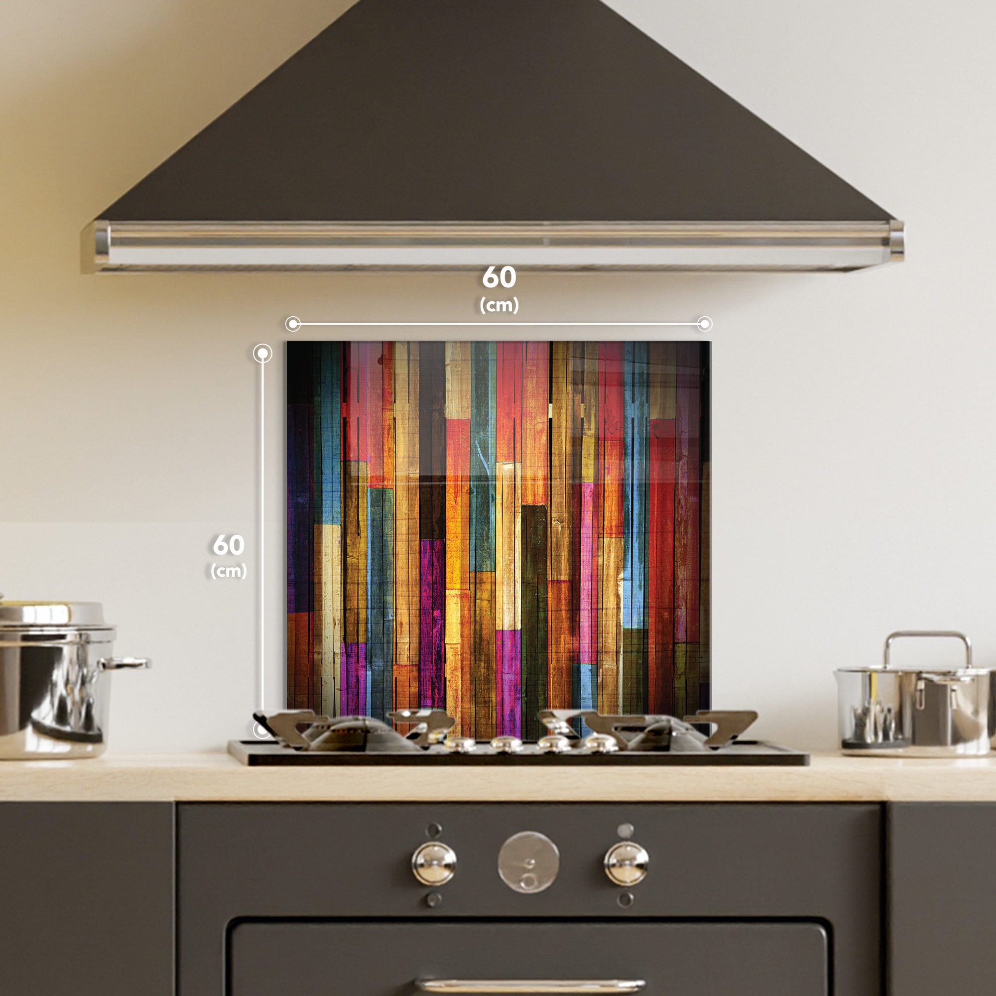 Quadro Decorativo em Vidro Temperado 60x60 cm Multicolor (4 mm) – Modelo 2022 – 695CRS1174