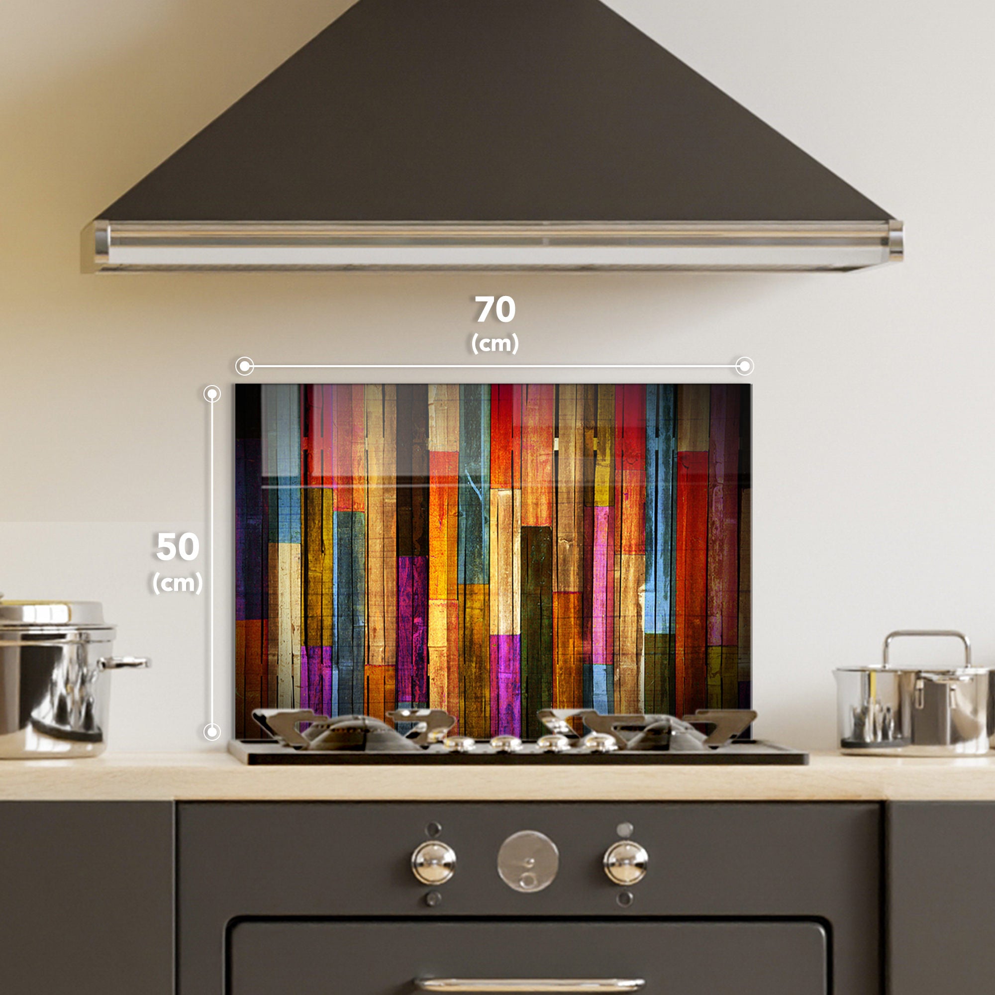 Quadro Decorativo em Vidro Temperado Multicolor 50x70cm - Arte Moderna para Decoração de Interiores