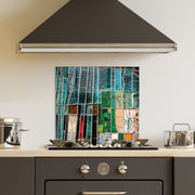 Arte Decorativa em Vidro Temperado Multicolor 60x60cm - Pintura Moderna de Alta Qualidade