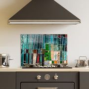 Quadro Decorativo em Vidro Temperado Multicolor 50x70cm - Arte Moderna para Decoração de Interiores