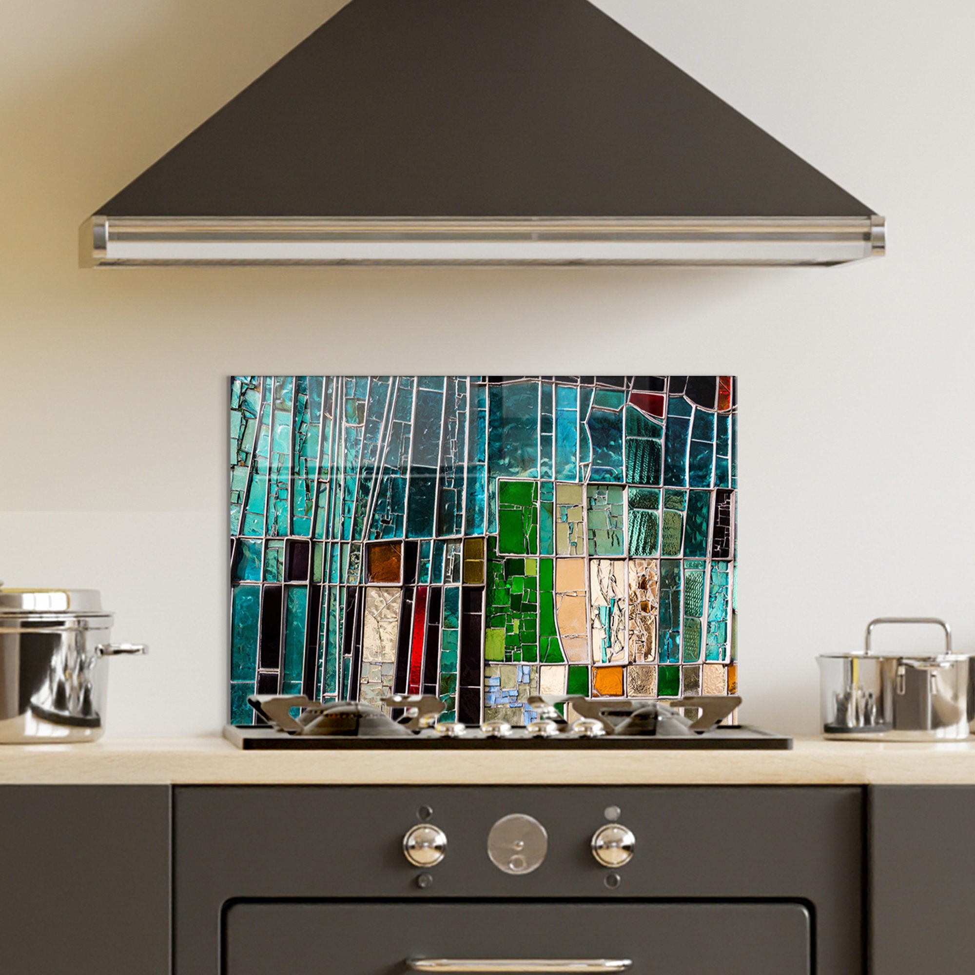 Quadro Decorativo em Vidro Temperado Multicolor 50x70cm - Arte Moderna para Decoração de Interiores