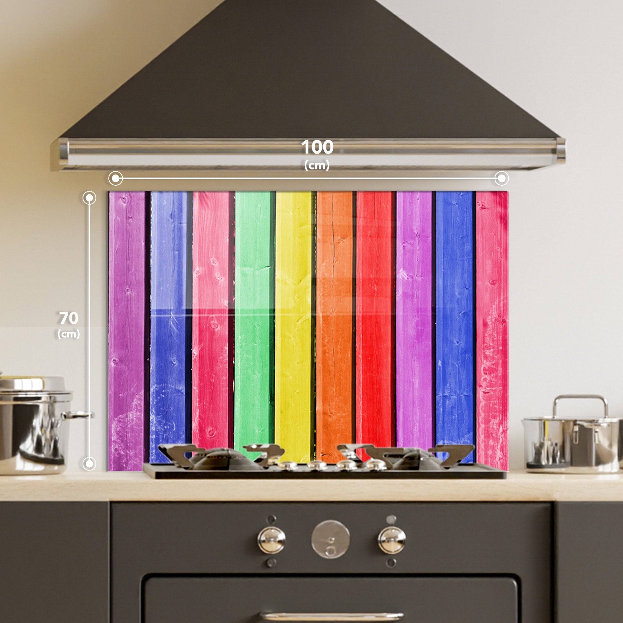 Arte Decorativa em Vidro Temperado Multicolor 70x100cm - Pintura Moderna de Alta Qualidade