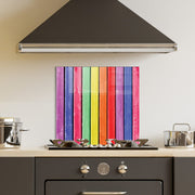 Pintura Decorativa em Vidro Temperado Multicolor 60x60cm - Arte Moderna para Decoração de Interiores