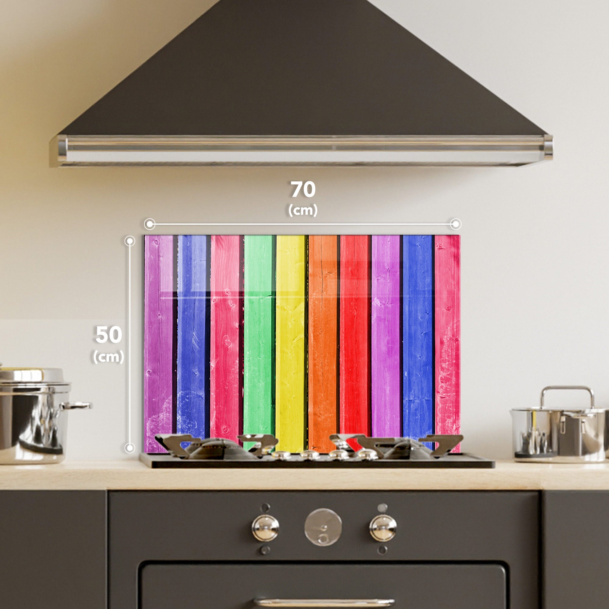 Quadro Decorativo em Vidro Temperado Multicolor 50x70cm - Arte Moderna para Decoração de Interiores