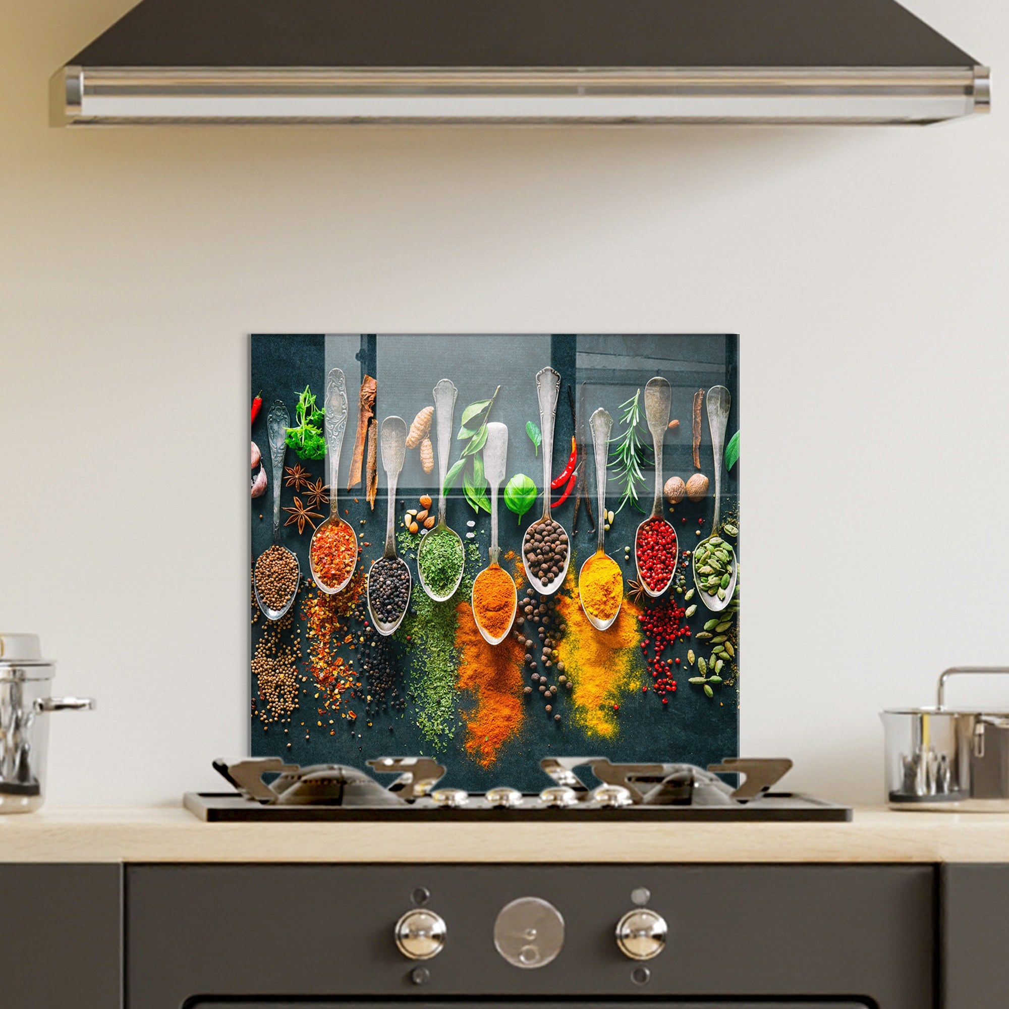 Arte Decorativa em Vidro Temperado Multicolor 60x60cm - Pintura Moderna para Parede