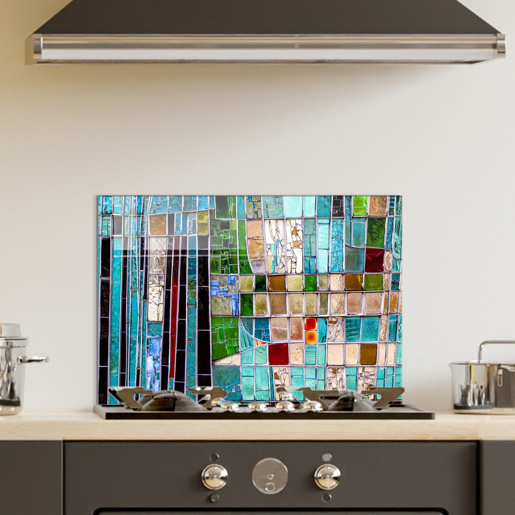 Quadro Decorativo em Vidro Temperado Multicolor 50x70cm - Arte Moderna para Decoração de Interiores