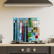 Arte Decorativa em Vidro Temperado Multicolor 60x60cm - Pintura Moderna de Alta Qualidade