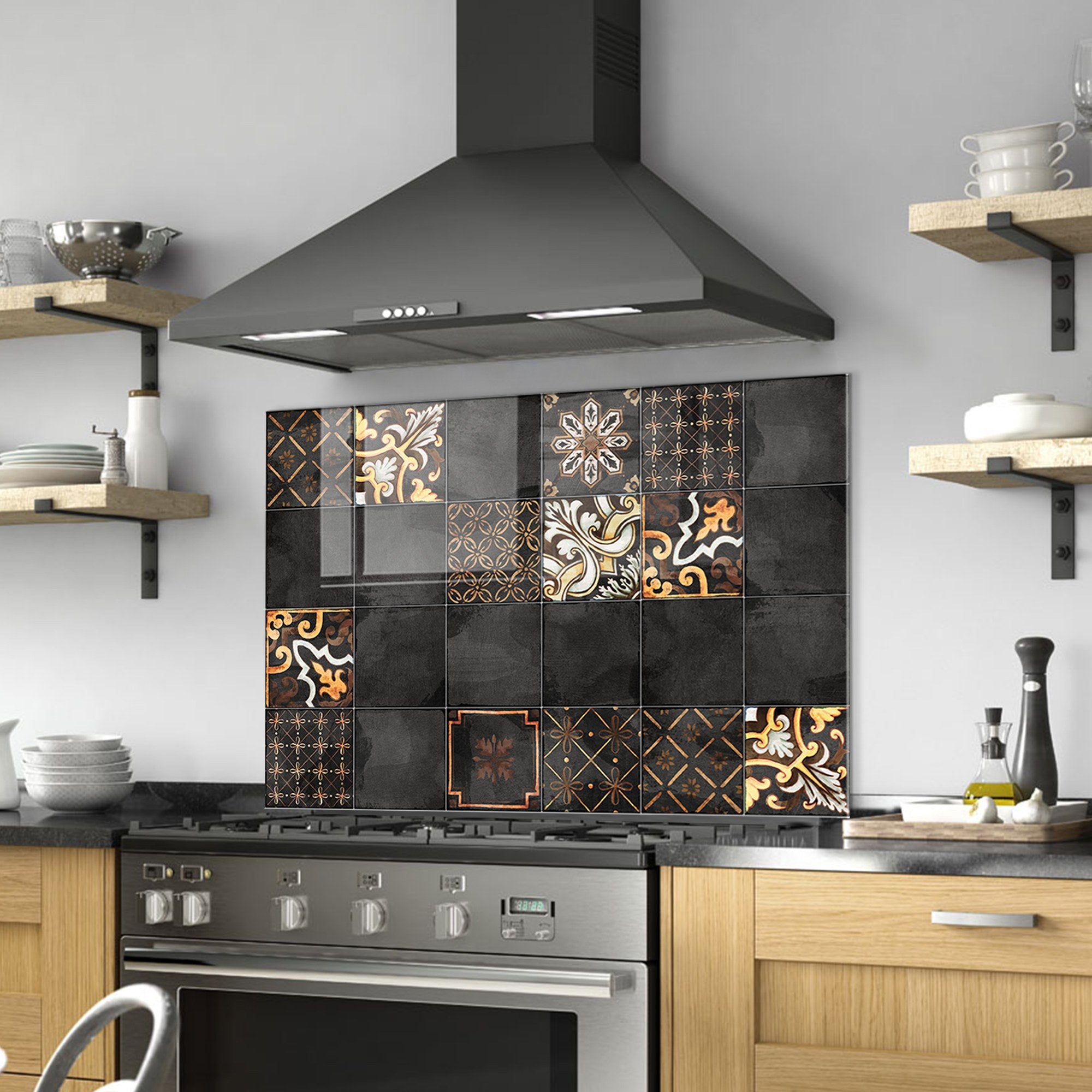 Arte em Vidro Temperado Multicolor 70x100cm - Pintura Decorativa de Luxo para Parede