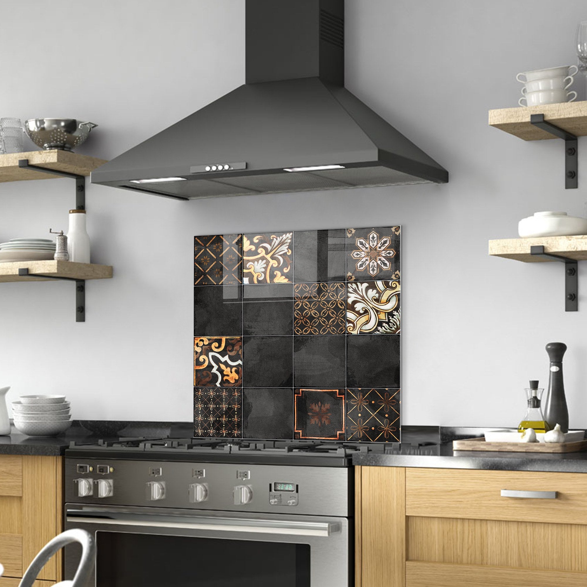 Arte em Vidro Temperado Multicolor 60x60cm - Pintura Decorativa Resistente e Elegante