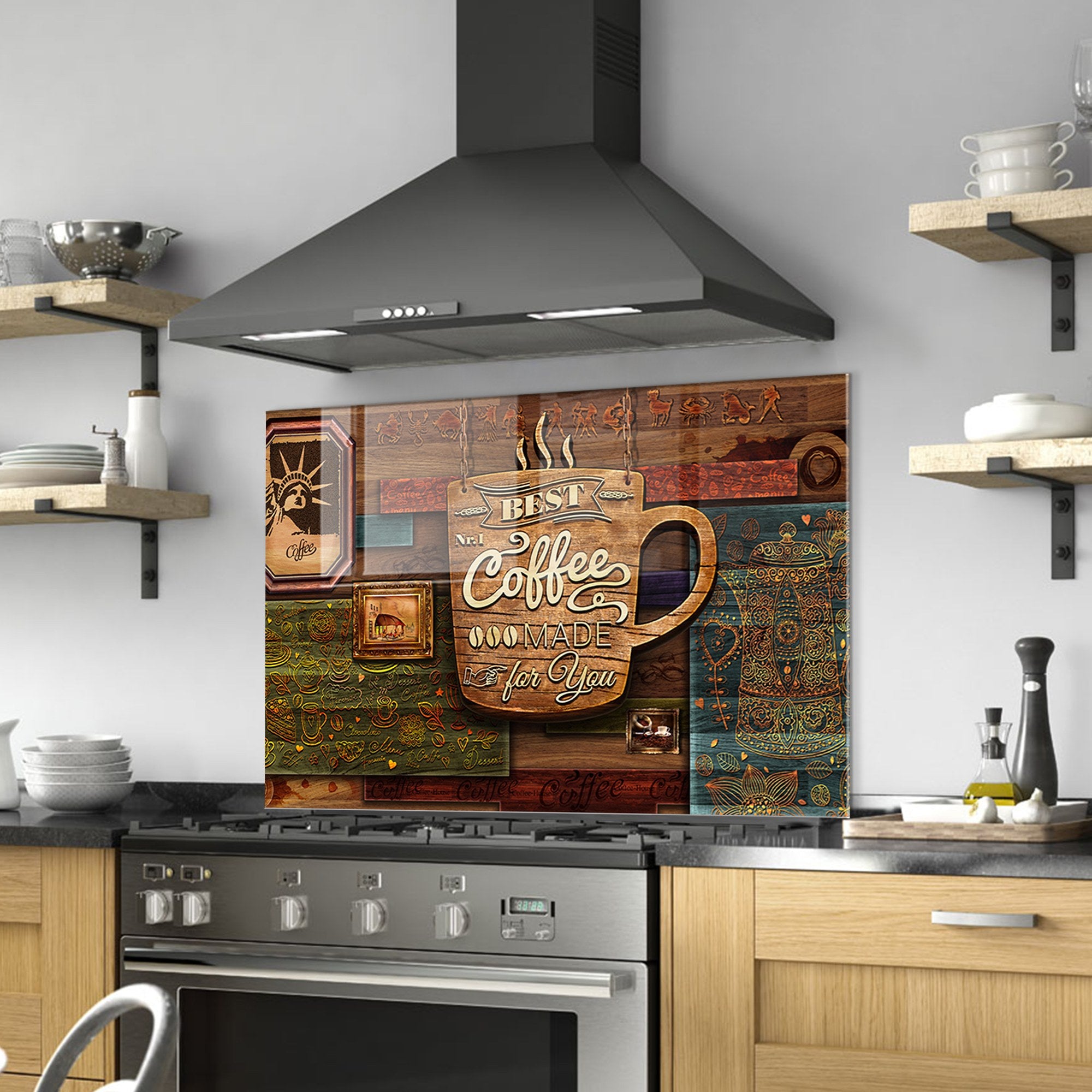 Quadro Decorativo em Vidro Temperado Multicolor 70x100cm - Arte Moderna para Decoração de Interiores