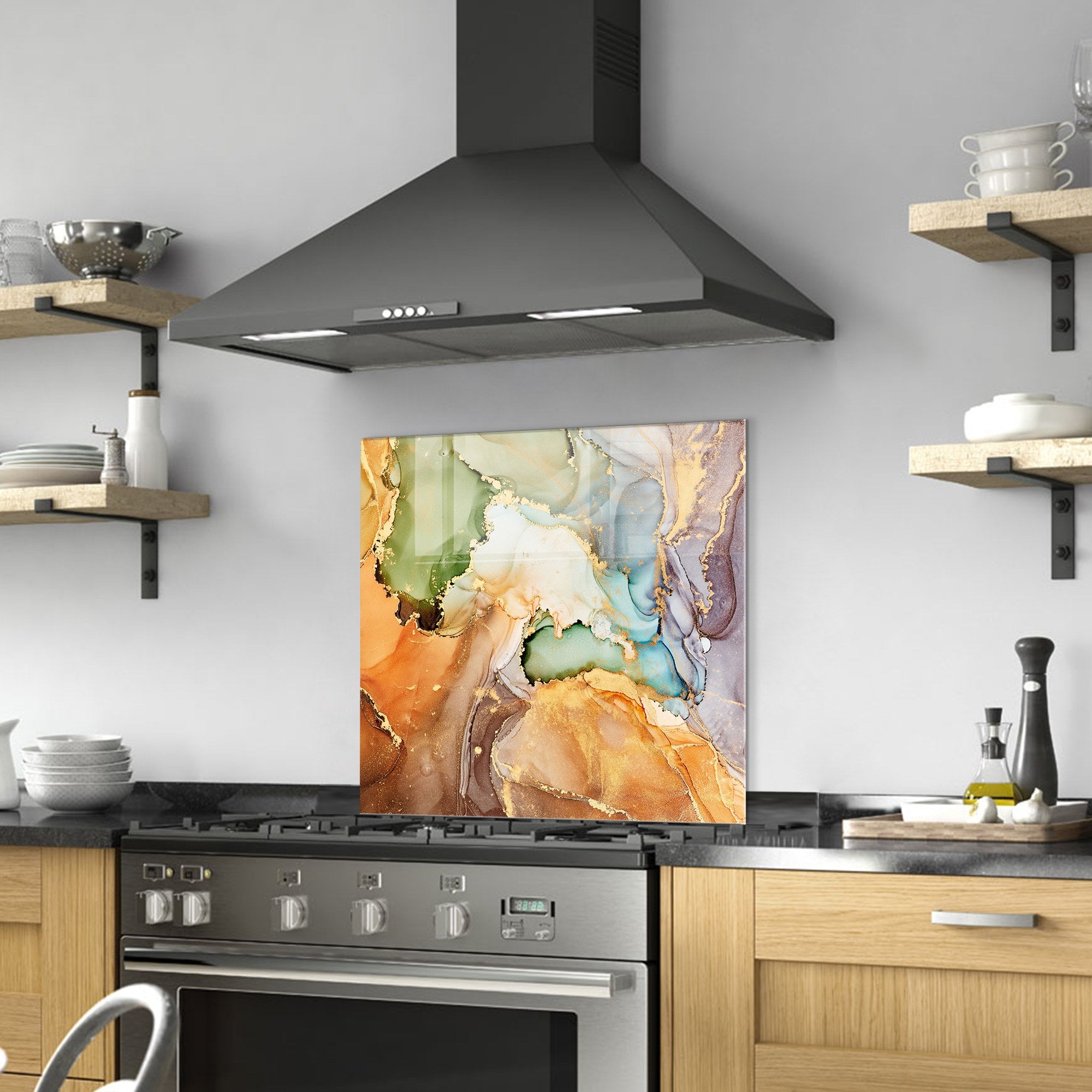 Arte em Vidro Temperado Multicolor 60x60cm - Pintura Decorativa Resistente e Elegante