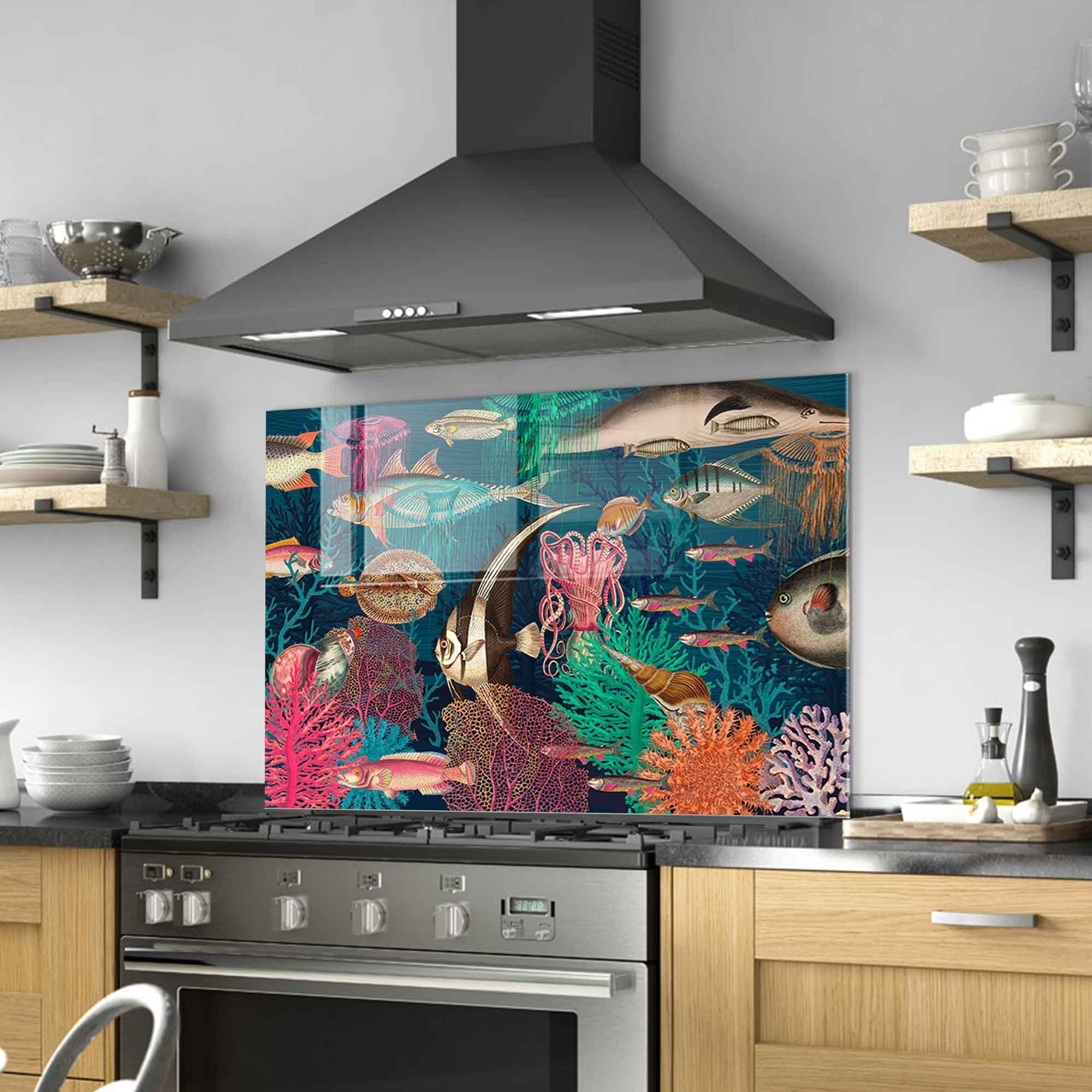 Quadro Decorativo em Vidro Temperado Multicolor 70x100cm - Arte Moderna para Decoração de Interiores