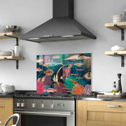 Quadro Decorativo em Vidro Temperado Multicolor 50x70cm - Arte Moderna para Decoração de Interiores