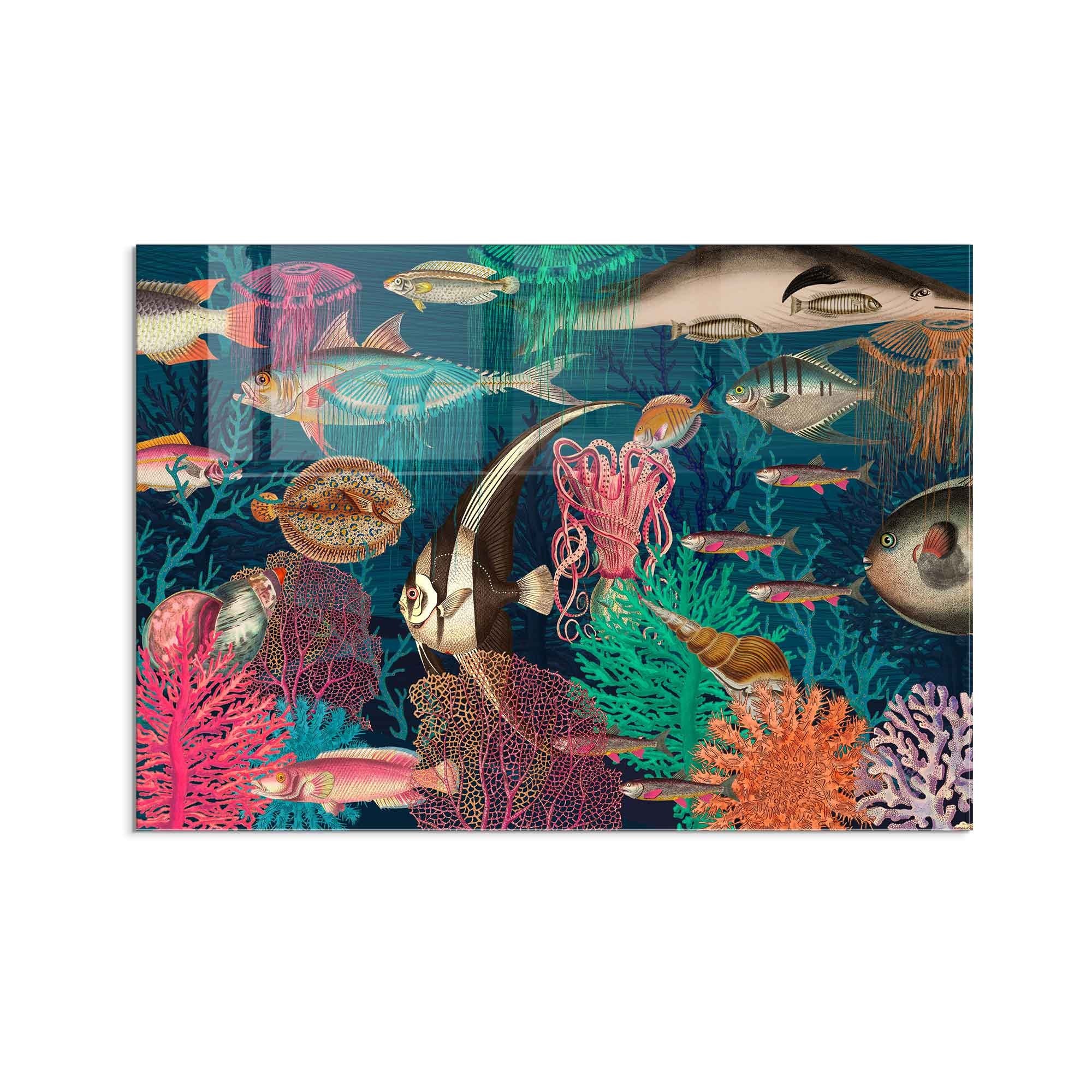 Quadro Decorativo em Vidro Temperado Multicolor 50x70cm - Arte Moderna para Decoração de Interiores