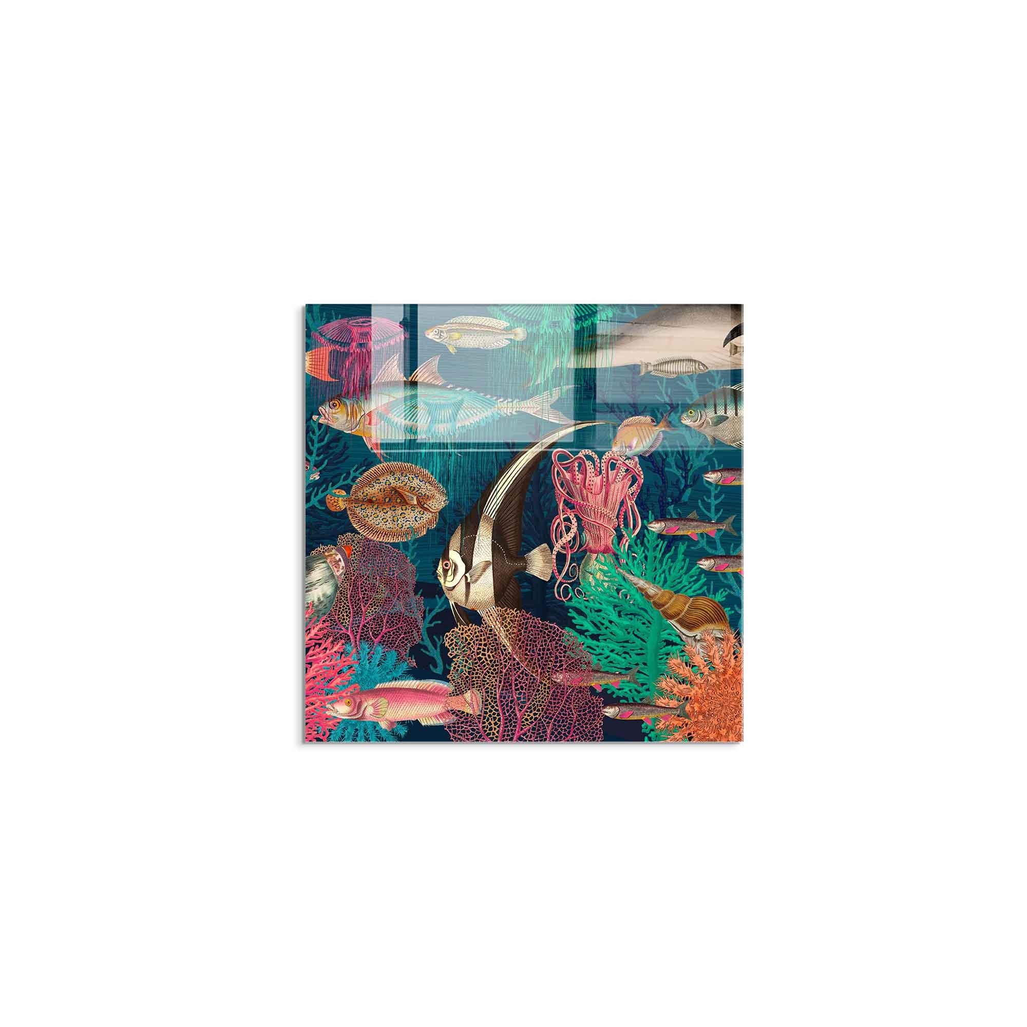 Arte em Vidro Temperado Multicolor 60x60cm - Pintura Decorativa Resistente e Elegante