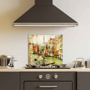 Arte Decorativa em Vidro Temperado Multicolor 60x60cm - Pintura Moderna para Parede