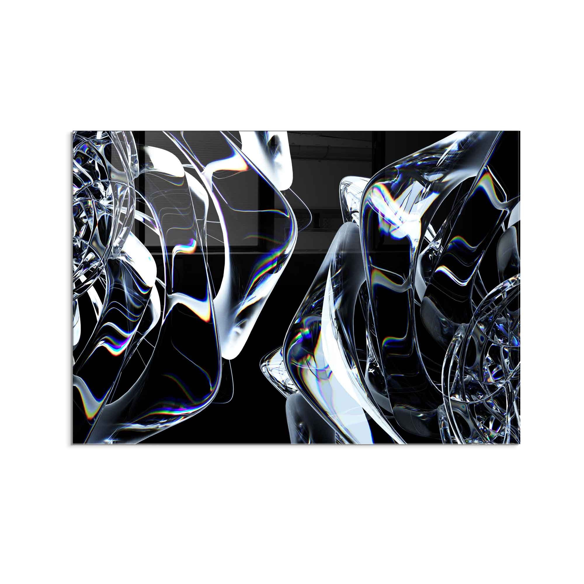 Quadro Decorativo em Vidro Temperado Multicolor 50x70cm - Arte Moderna para Decoração de Interiores