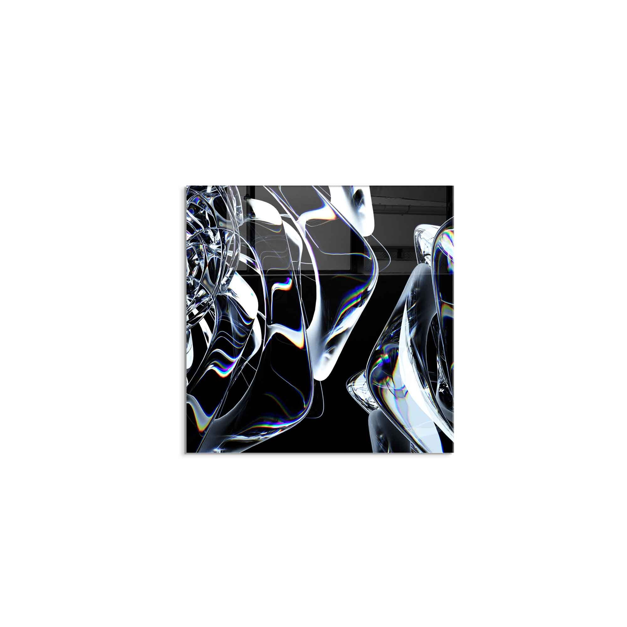 Arte Decorativa em Vidro Temperado Multicolor 60x60cm - Pintura Moderna de Alta Qualidade