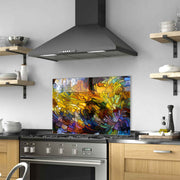 Quadro Decorativo em Vidro Temperado Multicolor 50x70cm - Arte Moderna para Decoração de Interiores