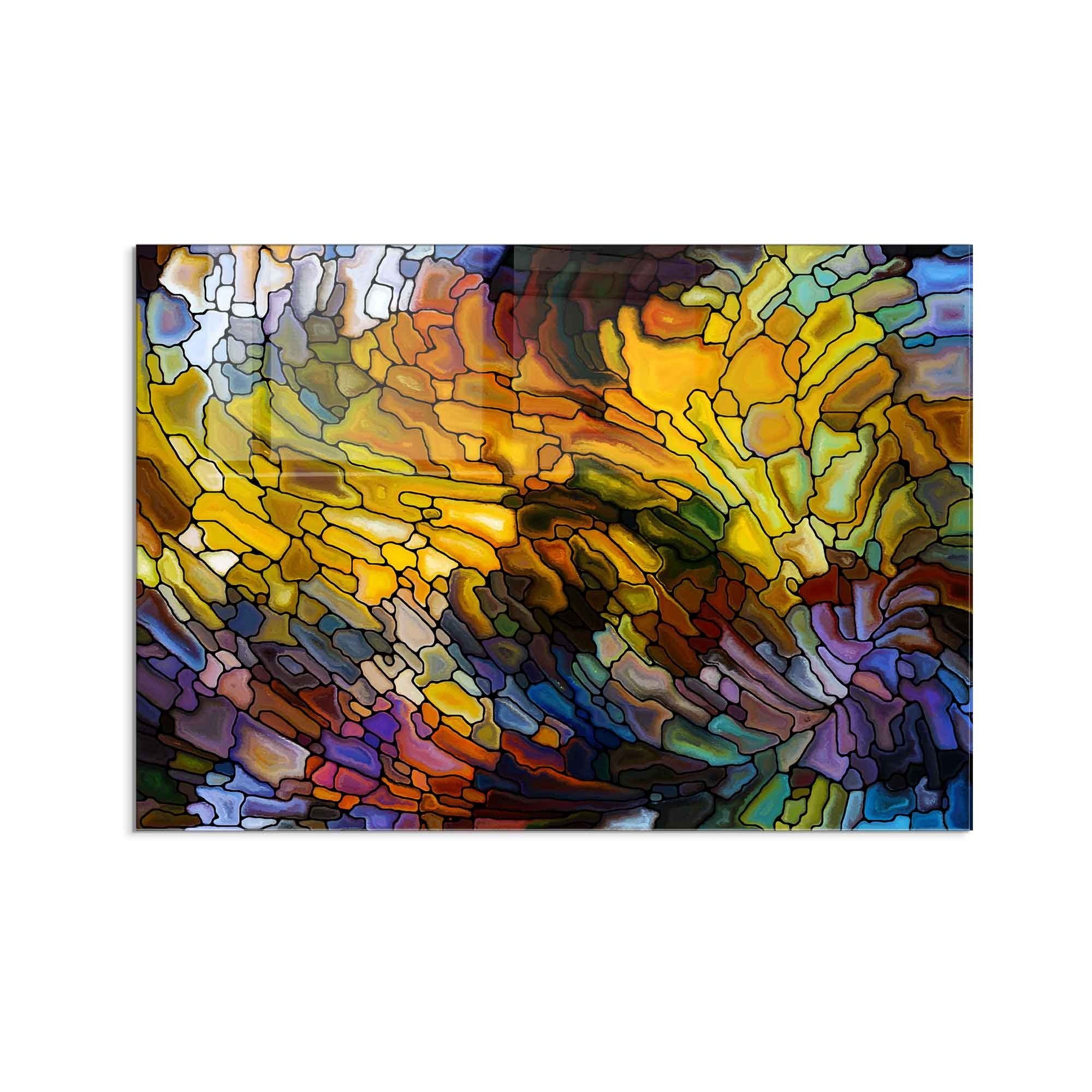 Quadro Decorativo em Vidro Temperado Multicolor 50x70cm - Arte Moderna para Decoração de Interiores