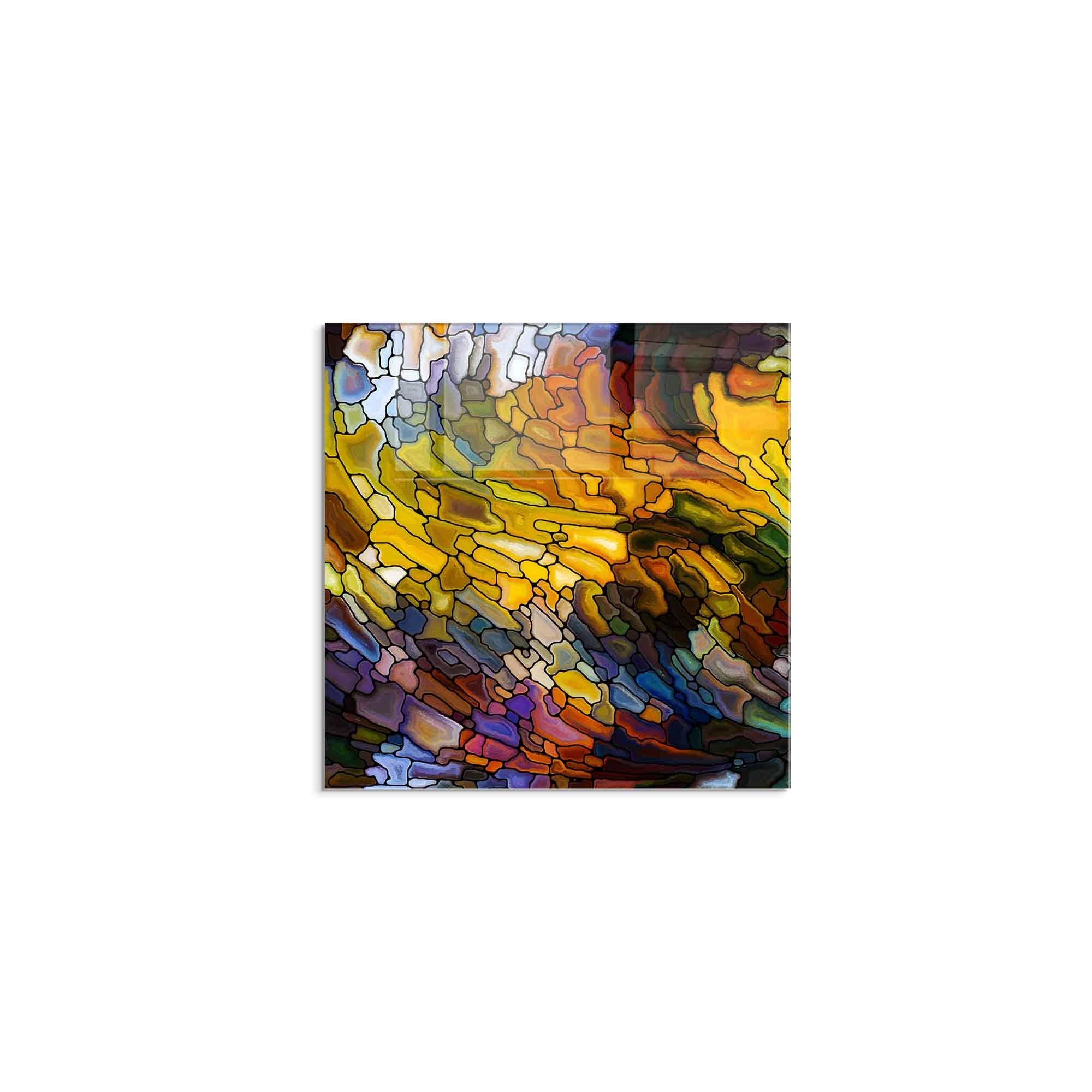 Arte em Vidro Temperado Multicolor 60x60cm - Pintura Decorativa Resistente e Elegante