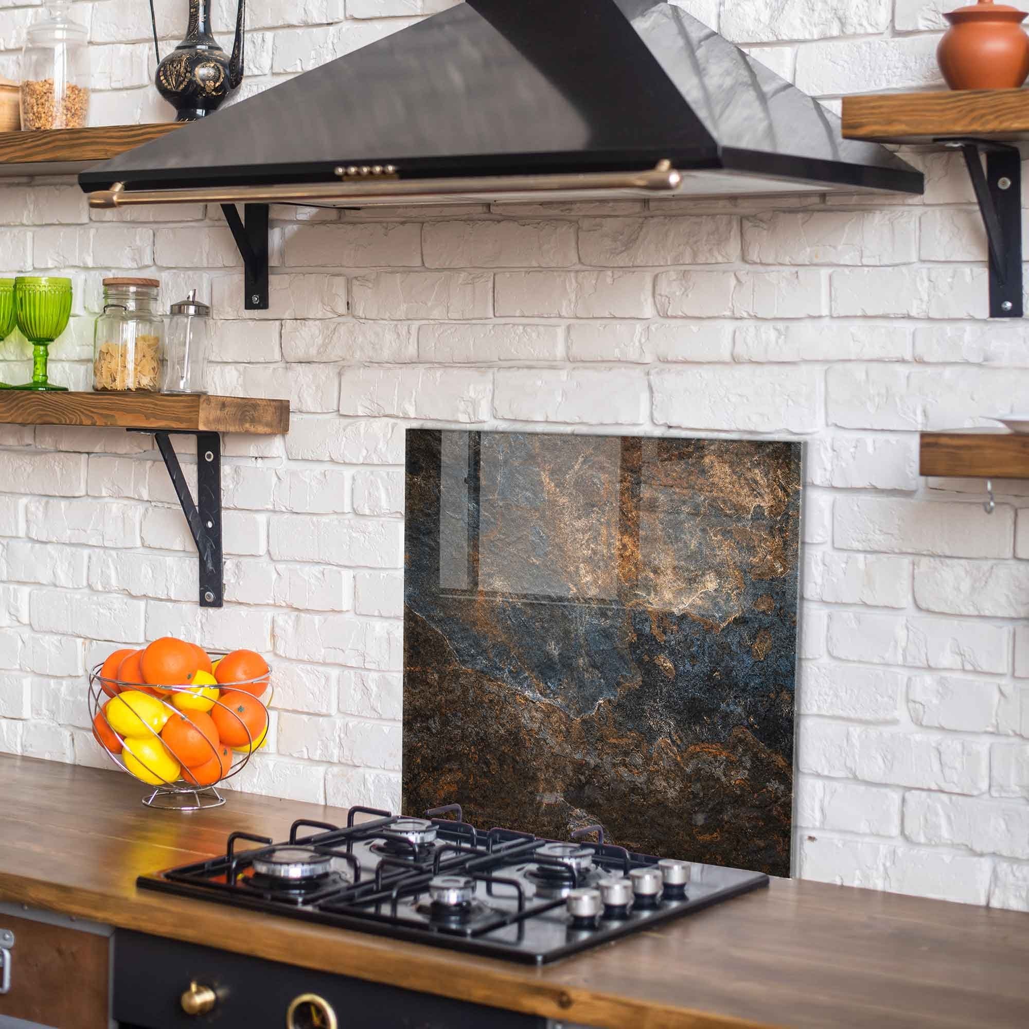 Arte Decorativa em Vidro Temperado Multicolor 60x60cm - Pintura Moderna para Parede