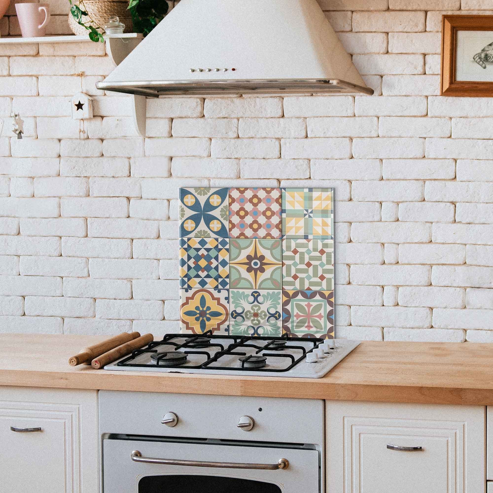 Arte em Vidro Temperado Multicolor 60x60cm - Pintura Decorativa Resistente e Elegante