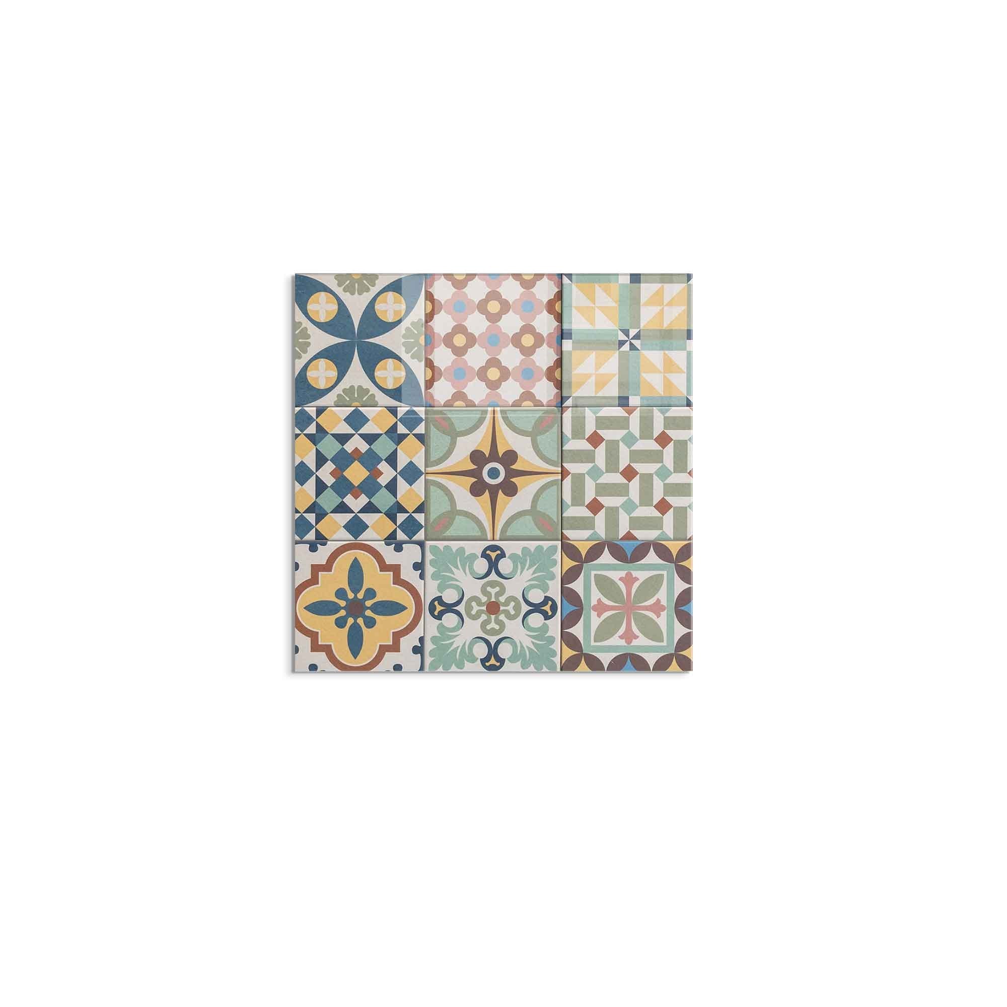 Arte em Vidro Temperado Multicolor 60x60cm - Pintura Decorativa Resistente e Elegante