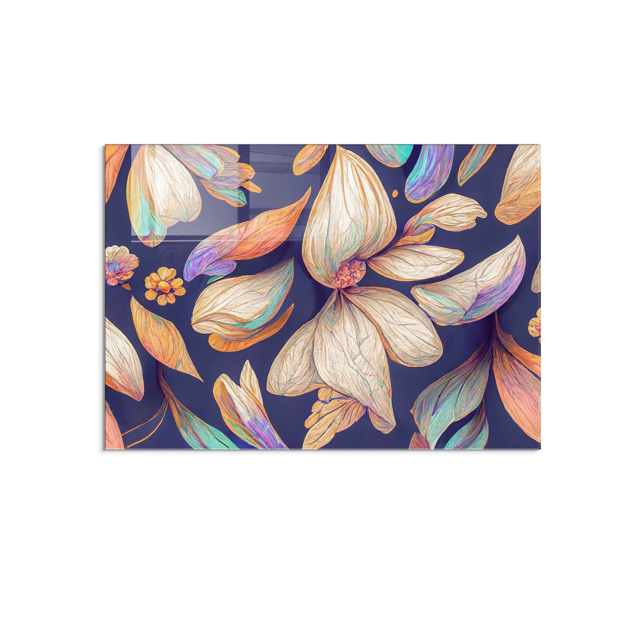 Quadro Decorativo em Vidro Temperado Multicolor 50x70cm - Arte Moderna para Decoração de Interiores