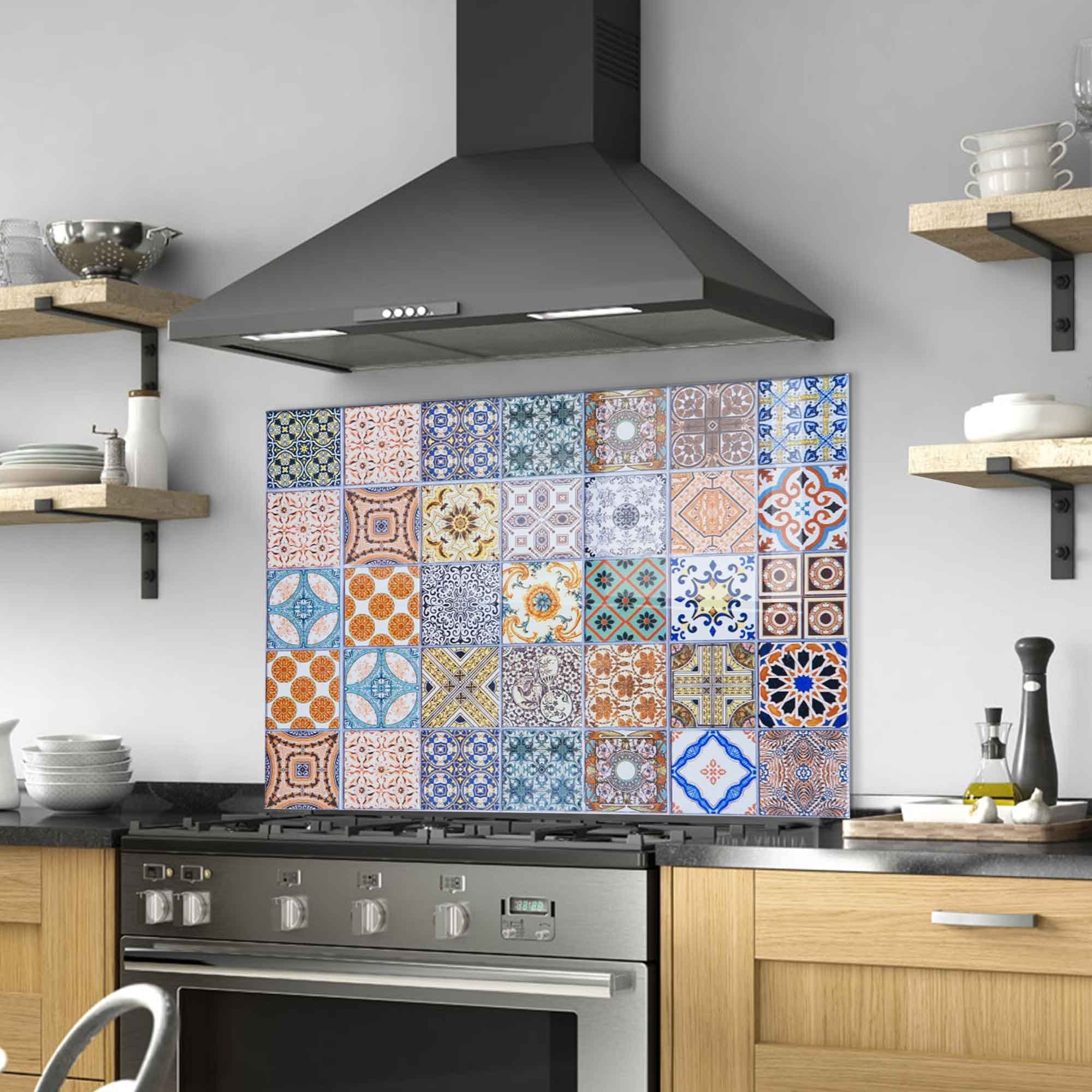 Arte Decorativa em Vidro Temperado Multicolor 70x100cm - Pintura Moderna de Alta Qualidade