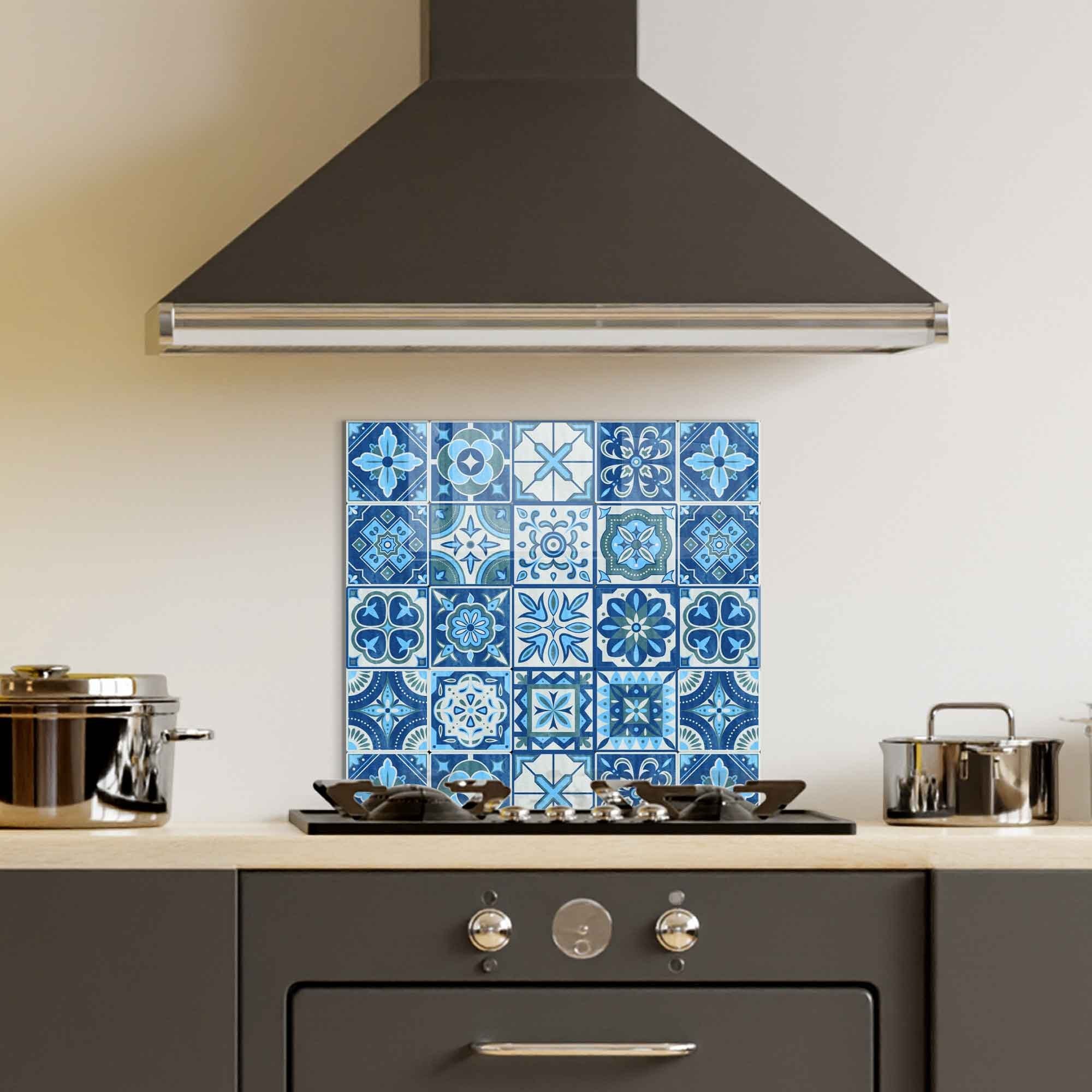 Arte Decorativa em Vidro Temperado Multicolor 60x60cm - Pintura Moderna Resistente para Decoração de Interiores